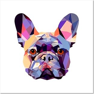 Geometric French Bulldog No. 2: Light (on a no fill background) Posters and Art